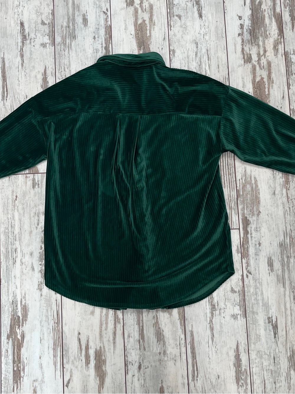 BETTER BE Emerald Green Corduroy Shacket Womens Small Oversized Shirt Jacket - Picture 10 of 13